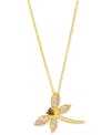 Le Vian Chocolate Diamond & Nude Diamond Dragonfly 20" Adjustable Pendant Necklace (1/3 Ct. T.w.) In 14k Gol
