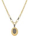 Le Vian Chocolate Diamond & Nude Diamond Halo Cluster Paperclip Link 19" Pendant Necklace (3/4 Ct. T.w.) In In 14k Honey Gold Adjustable Necklace