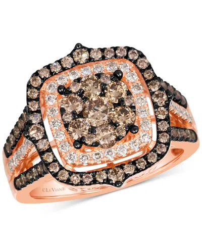 Le Vian Chocolate Diamond & Nude Diamond Halo Cluster Ring (1-1/2 Ct. T.w.) In 14k Rose Gold (also Available In Yellow Gold
