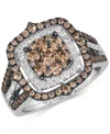 LE VIAN CHOCOLATE DIAMOND & NUDE DIAMOND HALO CLUSTER RING (1-1/2 CT. T.W.) IN 14K ROSE GOLD (ALSO AVAILABLE