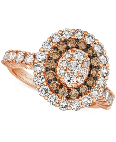 Le Vian Chocolate Diamond & Nude Diamond Halo Cluster Ring (2 Ct. T.w.) In 14k Rose Gold