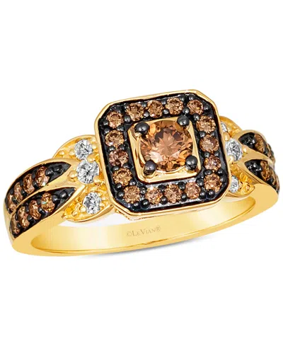 Le Vian Chocolate Diamond & Nude Diamond Halo Double Row Ring (3/4 Ct. T.w.) In 14k Gold In No Color