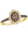 Le Vian Chocolate Diamond & Nude Diamond Halo Ring (1/2 Ct. T.w.) In 14k Gold In Yellow Gold