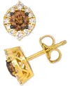 Le Vian Chocolate Diamond & Nude Diamond Halo Stud Earrings (3/4 Ct. T.w.) In 14k Gold (also Available In Wh In Gold