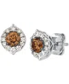 Le Vian Chocolate Diamond & Nude Diamond Halo Stud Earrings (3/4 Ct. T.w.) In 14k Gold (also Available In Wh In White Gold