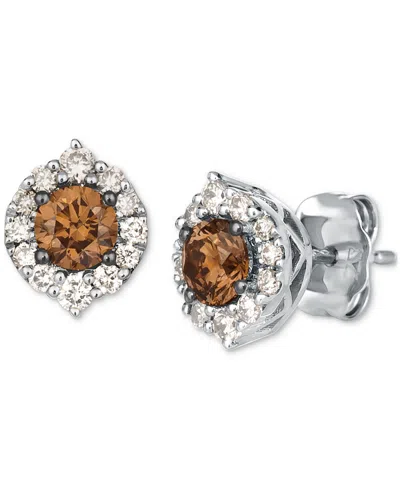 Le Vian Chocolate Diamond & Nude Diamond Halo Stud Earrings (3/4 Ct. T.w.) In 14k Gold (also Available In Wh In White Gold