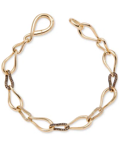 Le Vian Chocolate Diamond & Nude Diamond Interlocking Link Bracelet (3/8 Ct. T.w.) In 14k Gold In 14k Honey Gold Bracelet