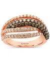 Le Vian Chocolate Diamond & Nude Diamond Openwork Crossover Ring (1-1/3 Ct. T.w.) In 14k Rose Gold