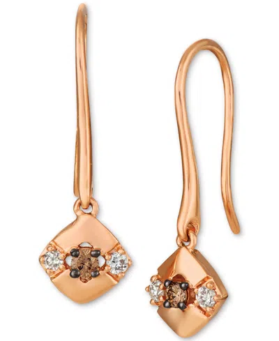 Le Vian Chocolate Diamond & Nude Diamond Polished Drop Earrings (1/8 Ct. T.w.) In 14k Rose Gold