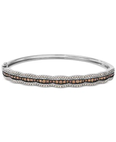 Le Vian Chocolate Diamond & Nude Diamond Scalloped Bangle Bracelet (1-7/8 Ct. T.w.) In 14k White Gold (also 