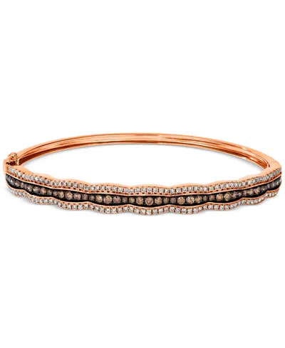 Le Vian Chocolate Diamond & Nude Diamond Scalloped Bangle Bracelet (1-7/8 Ct. T.w.) In 14k White Gold (also In Rose Gold