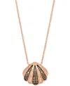 Le Vian Chocolate Diamond & Nude Diamond Shell 19" Adjustable Pendant Necklace (5/8 Ct. T.w.) In 14k Rose Go