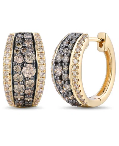 Le Vian Chocolate Diamond & Nude Diamond Small Hoop Earrings (1-1/8 Ct. T.w.) In 14k Gold, 0.57"