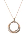 Le Vian Chocolate Diamond & Nude Diamond Spiral Circle Adjustable 20" Pendant Necklace (1-1/20 Ct. T.w.) In 