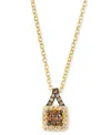 Le Vian Chocolate Diamond & Nude Diamond Square Halo 19" Pendant Necklace (5/8 Ct. T.w.) In 14k Gold In Multi