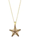 Le Vian Chocolate Diamond & Nude Diamond Starfish 20" Adjustable Pendant Necklace (1-1/3 Ct. T.w.) In 14k Go In Gold