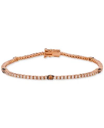 Le Vian Chocolate Diamond & Nude Diamond Tennis Bracelet (1-1/2 Ct. T.w.) In 14k Rose Gold