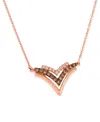 Le Vian Chocolate Diamond & Nude Diamond Triple Chevron 16" Pendant Necklace (3/8 Ct. T.w.) In 14k Rose Gold In Gold
