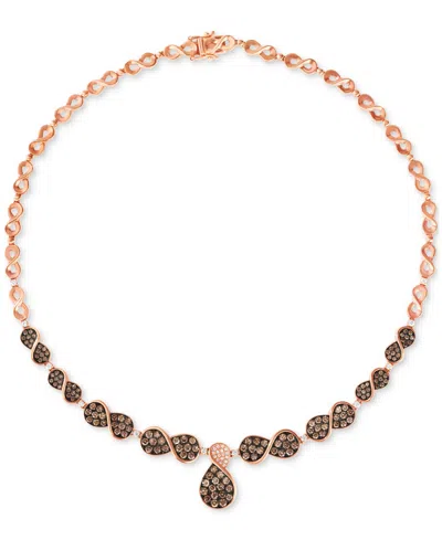 Le Vian Chocolate Diamond & Vanilla Diamond 17" Statement Necklace (5-3/8 Ct. T.w.) In 14k Rose Gold In No Color