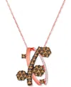 Le Vian Chocolate Diamond & Vanilla Diamond Abstract Cluster 18" Pendant Necklace (1-1/2 Ct. T.w.) In 14k Ro In Gold