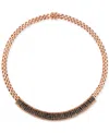Le Vian Chocolate Diamond & Vanilla Diamond Cluster 17" Collar Necklace (6-1/4 Ct. T.w.) In 14k Rose Gold In No Color