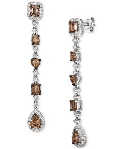 Le Vian Chocolate Diamond & Vanilla Diamond Linear Drop Earrings (4-1/2 Ct. T.w.) In 18k White Gold In No Color