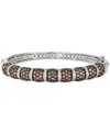 Le Vian Chocolate Diamond & Vanilla Diamond Pave Bangle Bracelet (7-1/20 Ct. T.w.) In 14k White Gold In No Color