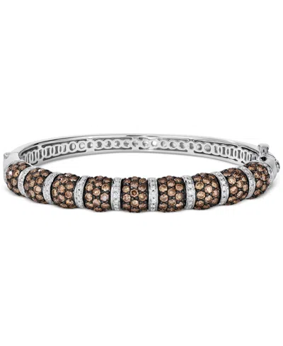 Le Vian Chocolate Diamond & Vanilla Diamond Pave Bangle Bracelet (7-1/20 Ct. T.w.) In 14k White Gold In No Color