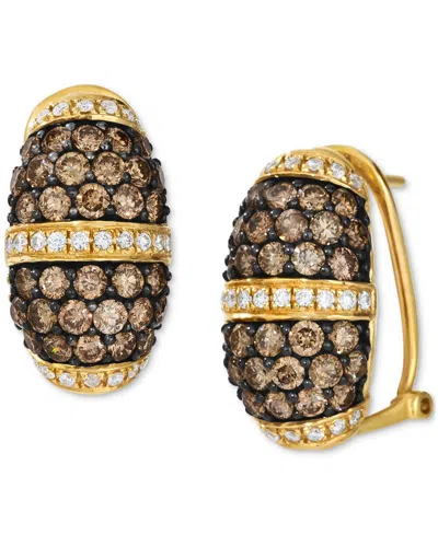 Le Vian Chocolate Diamond & Vanilla Diamond Pave Statement Earrings (3-1/5 Ct. T.w.) In 14k Gold In No Color