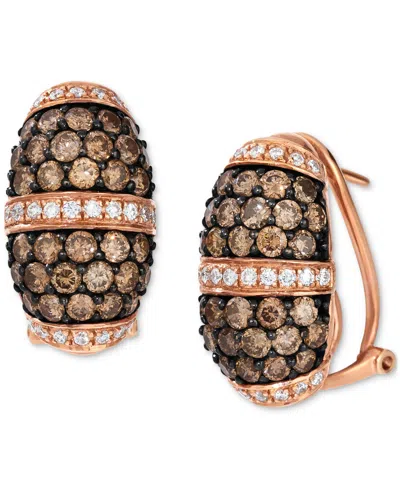 Le Vian Chocolate Diamond & Vanilla Diamond Pave Statement Earrings (3-1/5 Ct. T.w.) In 14k Rose Gold In No Color