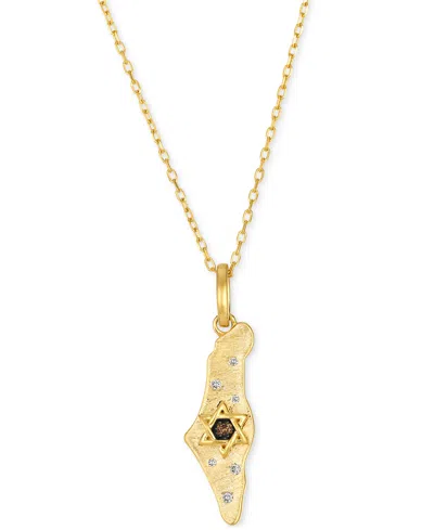 Le Vian Chocolate Diamond & Vanilla Diamond Star Of David Scatter Nugget Adjustable 19" Pendant Necklace (1/