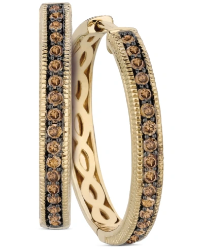 Le Vian Chocolate Diamond Beaded Small Hoop Earrings (5/8 Ct. T.w.) In 14k Gold In No Color