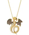 Le Vian Chocolate Diamond, Nude Diamond & Blackberry Diamond Dragon Pendant Necklace (1 Ct. T.w) In 14k Hone In Gold