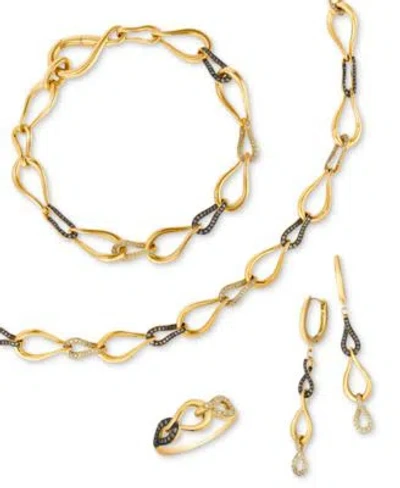 Le Vian Chocolate Diamond Nude Diamond Interlocking Link Bracelet Ring Earrings Necklace In 14k Honey Gold Bracelet