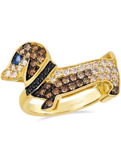 Le Vian Chocolate Diamond Round-cut Ring (7/8 Ct. T.w.) In 14k Yellow Gold