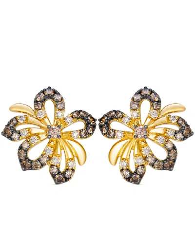 Le Vian Chocolate Diamond Stud Earrings (1 1/2 Ct. T.w.) In 14k Yellow Gold