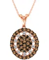 Le Vian Chocolate Diamonds (1-3/8 Ct. T.w.) & Vanilla Diamonds (1/3 Ct. T.w.) Oval 18" Pendant Necklace In 1 In Gold