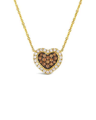 LE VIAN LE VIAN® CHOCOLATE HEARTS 14K 0.64 CT. TW. DIAMOND HEART ADJUSTABLE NECKLACE