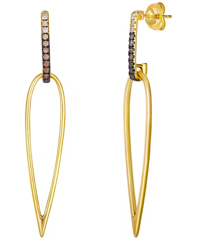 Le Vian Chocolate Ombre Diamond (0.22 Ct. T.w.) & Vanilla Diamond (0.04 Ct. T.w.) Drop Earrings In 14k Honey In Gold