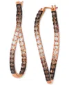 Le Vian Chocolate Ombre Diamond (1-1/2 Ct. T.w.) & Nude Diamond (5/8 Ct. T.w.) Hoop Earrings In 14k Rose Gol In Rose Gold
