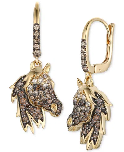 Le Vian Chocolate Ombre Diamond & Chocolate Diamond Horse Drop Earrings (3/4 Ct. T.w.) In 14k Gold In No Color