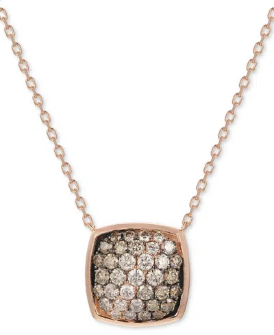 Le Vian Chocolate Ombre Diamond & Vanilla Diamond Cluster Adjustable 18" Pendant Necklace (1-1/20 Ct. T.w.) In No Color