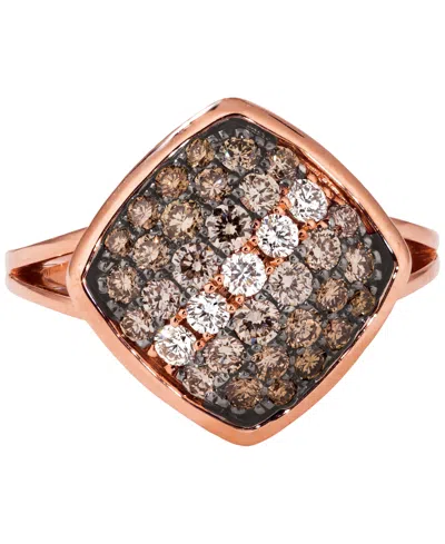 Le Vian Chocolate Ombre Diamond & Vanilla Diamond Cluster Ring (1 Ct. T.w.) In 14k Rose Gold In No Color