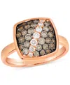 Le Vian Chocolate Ombre Diamond & Vanilla Diamond Pave Cluster Ring (3/4 Ct. T.w.) In 14k Rose Gold In Rose Gold