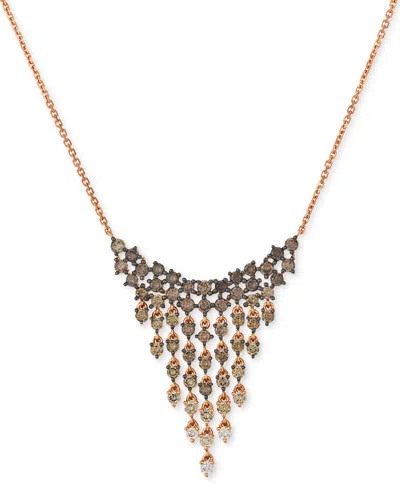 Le Vian Chocolate Ombre Diamond Cascading Adjustable 19" Statement Necklace (2 Ct. T.w.) In 14k Rose Gold In Yellow Gold