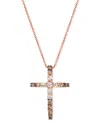 Le Vian Chocolate Ombre Diamond Cross 18" Pendant Necklace (1/2 Ct. T.w.) In 14k Gold (also Available In Ros In Rose Gold