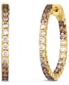 Le Vian Chocolate Ombre Diamond In & Out Small Hoop Earrings (2 Ct. T.w.) In 14k Gold, 1" In Gold