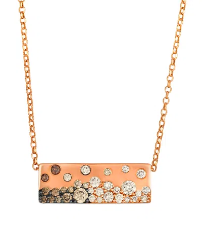Le Vian Chocolate Ombre Diamond Necklace (0.76 Ct. T.w.) In 14k Strawberry Gold