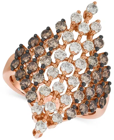 Le Vian Chocolate Ombre Diamond Openwork Cluster Statement Ring (2 Ct. T.w.) In 14k Rose Gold