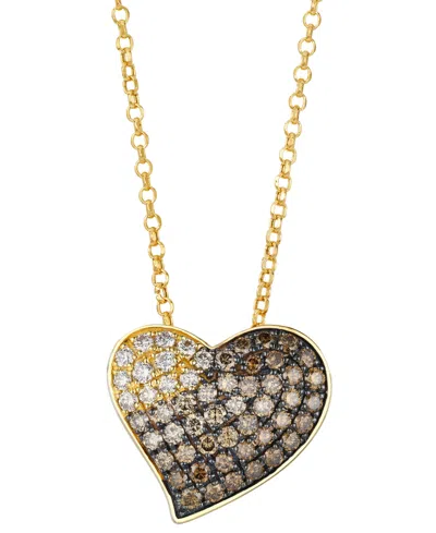 Le Vian Chocolate Ombre Diamond Pendant Necklace (1 Ct. T.w.) In 14k Honey Gold